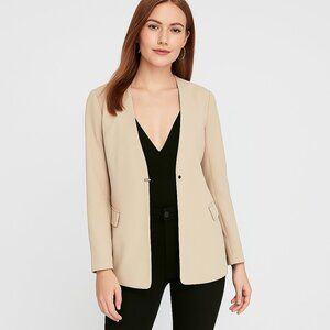 Exquisite Soft Beige Longline Blazer by Express - Size 0 - New with Tags